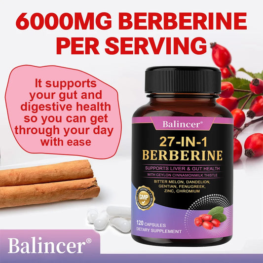 Berberine with Ceylon Cinnamon Capsule, Antioxidant Immune System, Health and Gastroenteric Function, Supports Heart Health